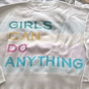 White crew neck sweatshirt